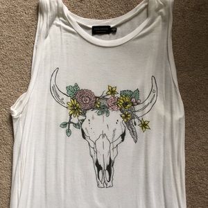 White Boho Sleeveless Tunic / Tank top